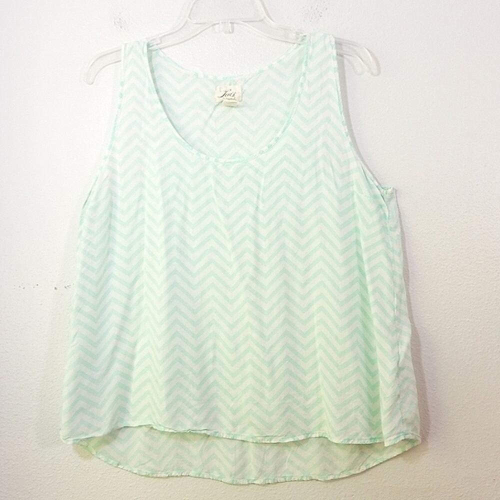 Levi's mint & white chevron loose fit tank top XL